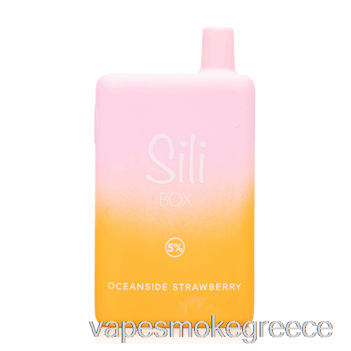 Vape Greece Sili Box 6000 μίας χρήσης φράουλα δίπλα στον ωκεανό